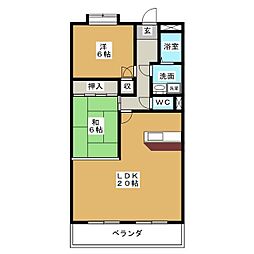 シャロンエース 2LDKの間取図画像