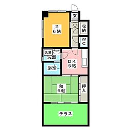 タキマツ第一マンション 2DKの間取図画像