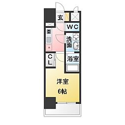 S-RESIDENCE植田asolea(アソレア) 1Kの間取図画像