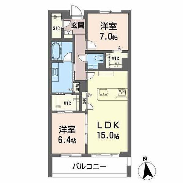 フォレナ神山 207｜愛知県一宮市八幡２丁目(賃貸マンション2LDK・2階・78.34㎡)の写真 その2