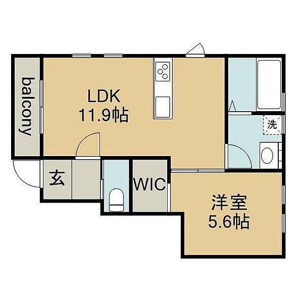 リーブルファイン東五城 101｜愛知県一宮市東五城字西大堀(賃貸アパート1LDK・1階・46.39㎡)の写真 その2