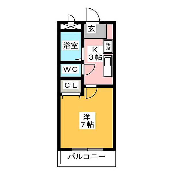 セルカ　フロレスタＢ ｜愛知県一宮市今伊勢町馬寄字山之小路(賃貸マンション1K・2階・21.31㎡)の写真 その2