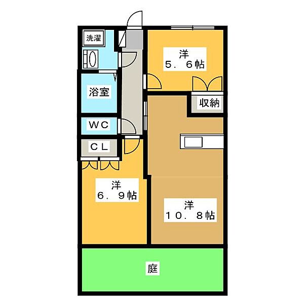 ジョイ　パティオ ｜愛知県一宮市小信中島字萱場(賃貸マンション2LDK・1階・54.00㎡)の写真 その2