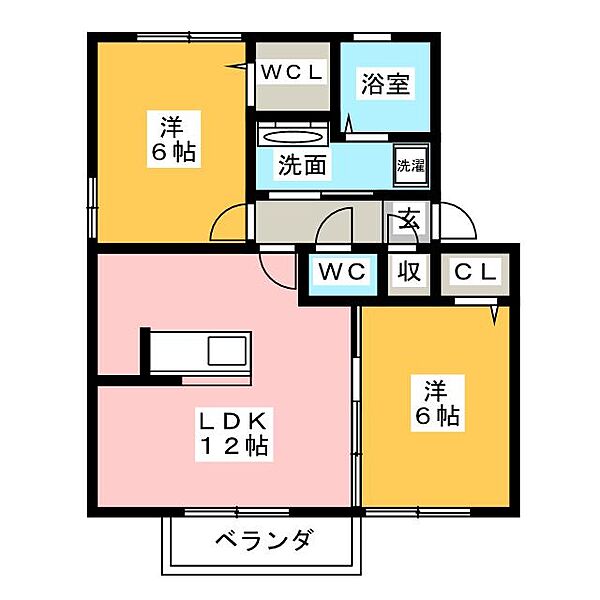 カピオン門間 ｜愛知県一宮市木曽川町門間字金屎(賃貸アパート2LDK・1階・55.44㎡)の写真 その2