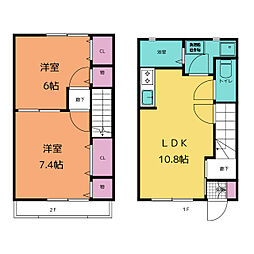 ファミーユ 1階2LDKの間取り