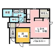 クレイン　A・T  ｜ 愛知県一宮市篭屋１丁目（賃貸アパート1LDK・1階・36.41㎡） その2