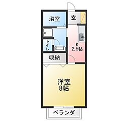 サン・フレンズかおる 1Kの間取図画像
