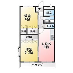 ビアンサクラ 2LDKの間取図画像