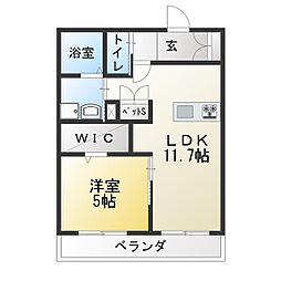 al sole 1LDKの間取図画像