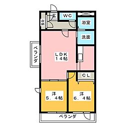 ジェンティーレ 2LDKの間取図画像