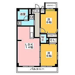 Glorious文京 2LDKの間取図画像