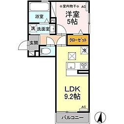 ジャルダンノール 1LDKの間取図画像