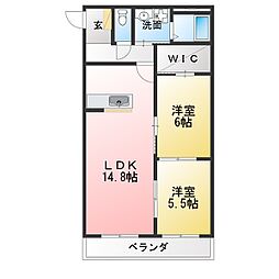 仮)東五城マンション 2LDKの間取図画像