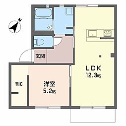 ハイツあずさC 1LDKの間取図画像