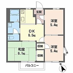 ブルームイトー 3DKの間取図画像