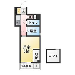 ジュネスケンイチ 1Kの間取図画像