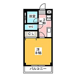 ピッコロハイツ 1Kの間取図画像