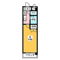 サンヴィエール神山 1Kの間取図画像