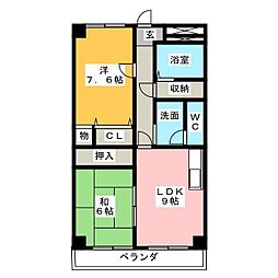 メゾン・ド・エヴァン 2DKの間取図画像