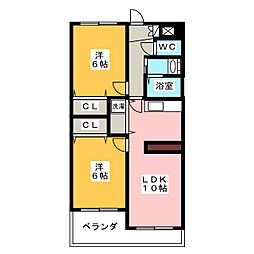 アーバンハイツ 2LDKの間取図画像
