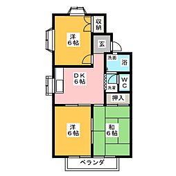 フォーレストハーモニーB 3DKの間取図画像