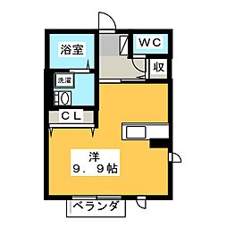 ハイツKANAI2 ワンルームの間取図画像