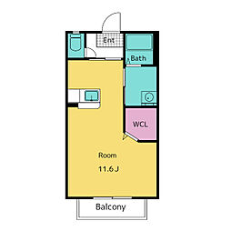 AC岡崎2 ワンルームの間取図画像