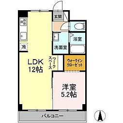 パークサイドスズキ 1LDKの間取図画像