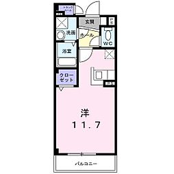 フィオーレY ワンルームの間取図画像