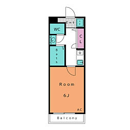 ジェリコATIC21 1Kの間取図画像