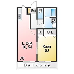 アドニス・K 1LDKの間取図画像