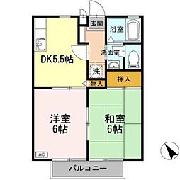 ゴールドバレー 2DKの間取図画像