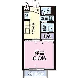 エミネンス 1Kの間取図画像
