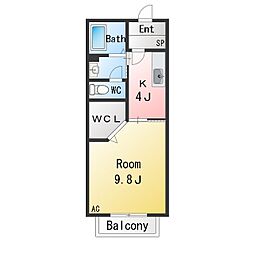 ShaMaisonアルマコティ 1Kの間取図画像