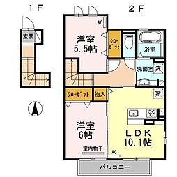 カーサカルダ 2LDKの間取図画像