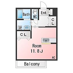 ディモーラ久屋名 ワンルームの間取図画像
