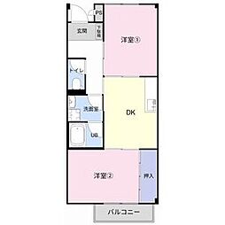 ファミールあい 2DKの間取図画像