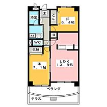 フォンテーヌ  ｜ 愛知県豊橋市東岩田４丁目（賃貸マンション2LDK・1階・60.63㎡） その2