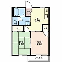 エクセルコート62 Ｂ  ｜ 愛知県豊橋市つつじが丘２丁目（賃貸アパート2K・2階・38.83㎡） その2