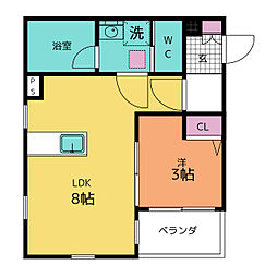 Ｓｉｒｉｕｓ 3階1LDKの間取り