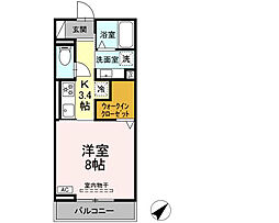 AXIS C 2階1Kの間取り