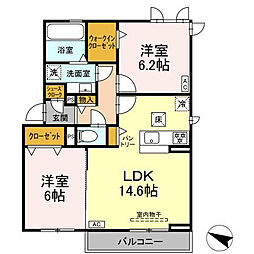 D-square三ノ輪 2LDKの間取図画像