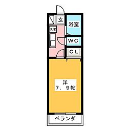 グランデージススム 1Kの間取図画像