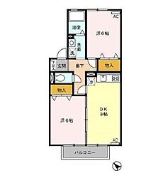 エム鷹丘 2LDKの間取図画像