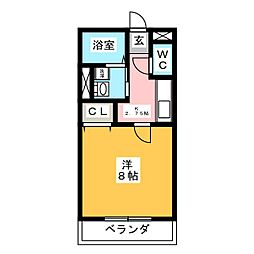 アーバン前田 1Kの間取図画像