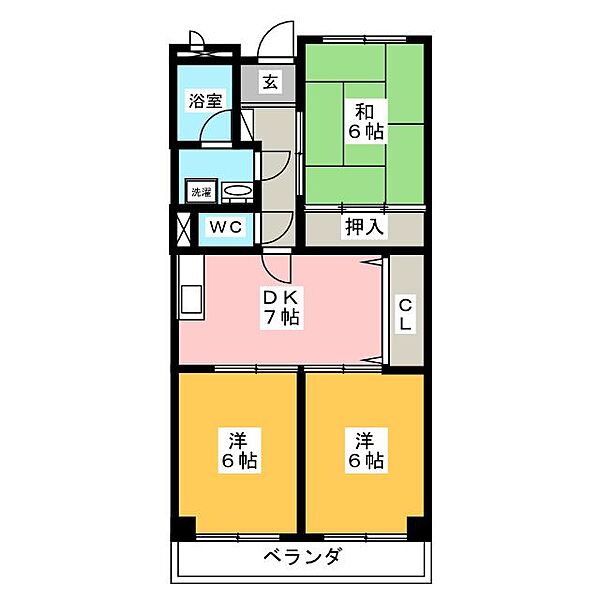 エクセル島崎 ｜愛知県一宮市島崎１丁目(賃貸マンション3DK・4階・57.78㎡)の写真 その2