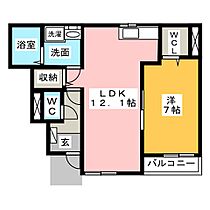 ブルーマーブル  ｜ 愛知県一宮市大和町毛受字一本松（賃貸アパート1LDK・1階・46.73㎡） その2