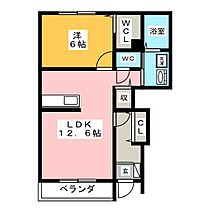 プラシード・Ｋ　Ａ  ｜ 愛知県一宮市大和町妙興寺字坊ケ池（賃貸アパート1LDK・1階・46.22㎡） その2