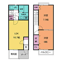 チバリーハイツ　A棟  ｜ 愛知県一宮市伝法寺９丁目（賃貸テラスハウス2LDK・1階・60.11㎡） その2