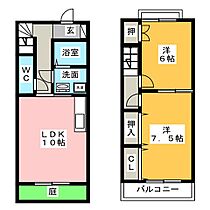 プラッサムコート森本Ａ  ｜ 愛知県一宮市森本１丁目（賃貸テラスハウス2LDK・1階・60.11㎡） その2